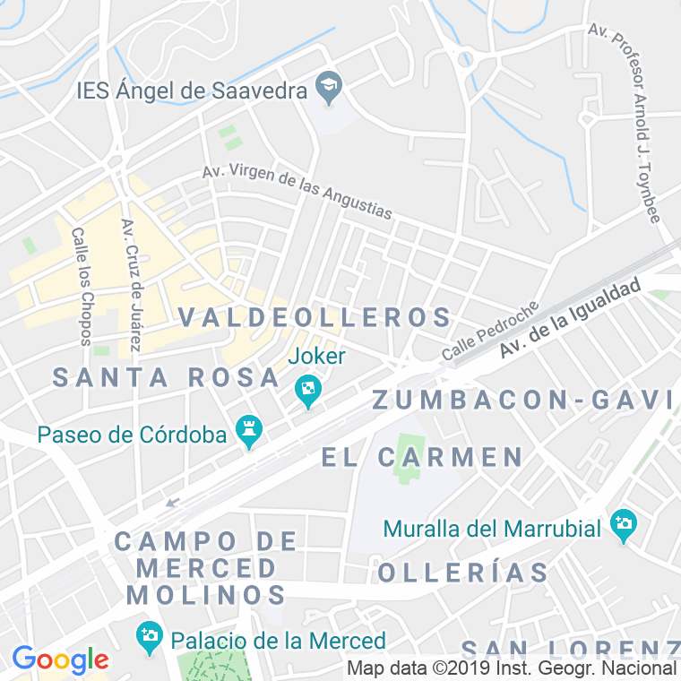 Código Postal calle Almogavares, avenida (Impares Del 31 Al Final)  (Pares Del 22 Al Final) en Córdoba