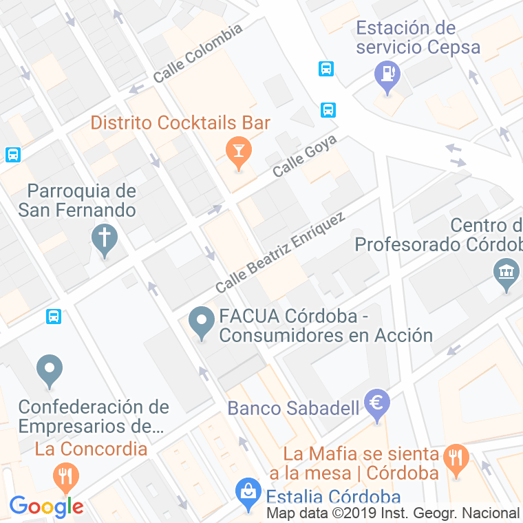 Código Postal calle Beatriz Enriquez en Córdoba