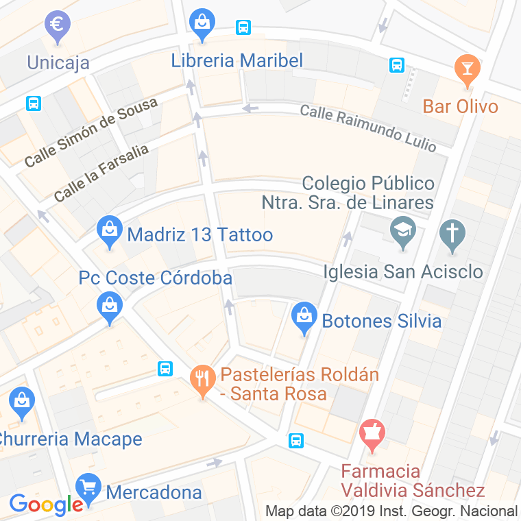 Código Postal calle Espejo Blancas en Córdoba