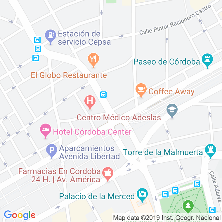 Código Postal calle Llanos Del Pretorio, avenida (Impares Del 1 Al Final) en Córdoba