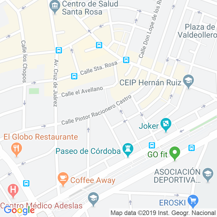 Código Postal calle Pintor Racionero Castro en Córdoba