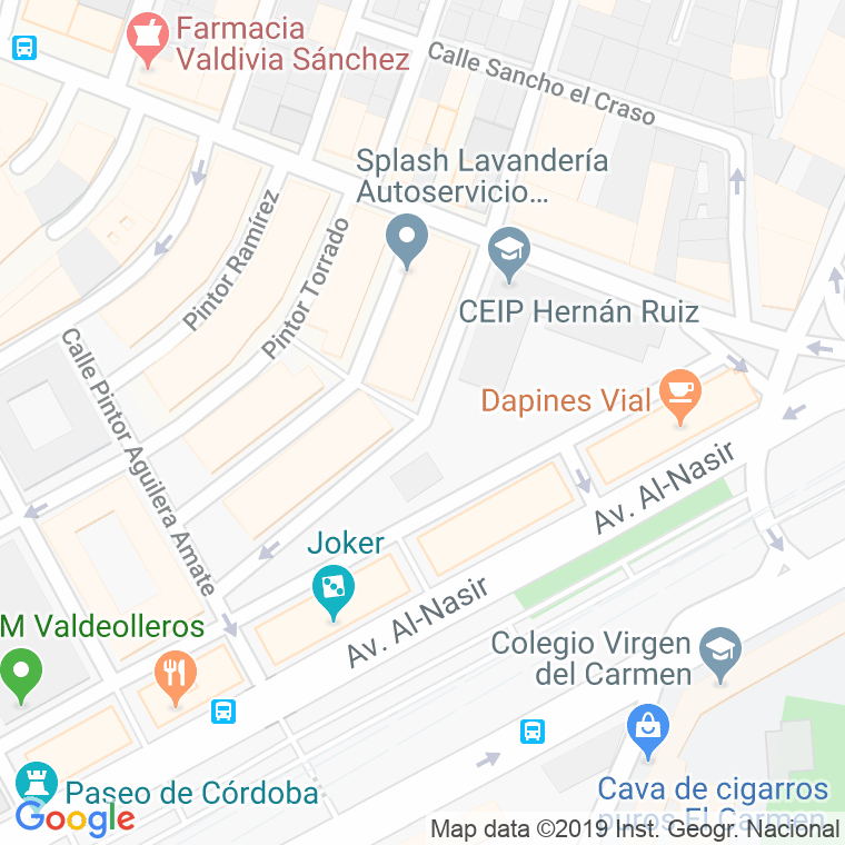 Código Postal calle Pintor Reinoso en Córdoba