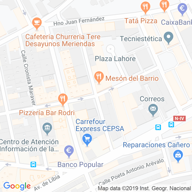 Código Postal calle Conquistador Ruiz Tafur en Córdoba