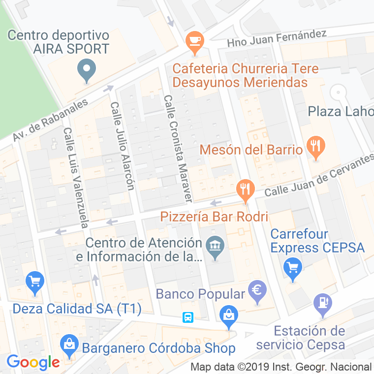 Código Postal calle Cronista Maraver en Córdoba