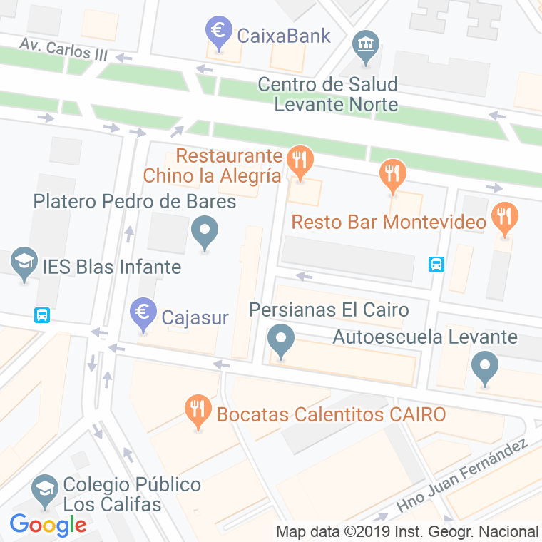 Código Postal calle Platero Pedrajas en Córdoba