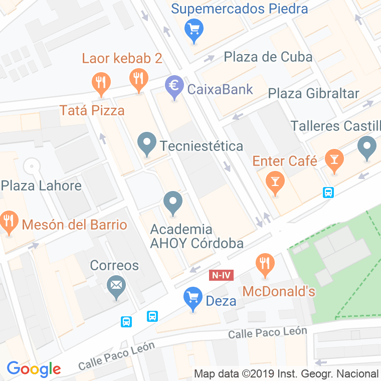 Código Postal calle Poeta Blanco Criado en Córdoba