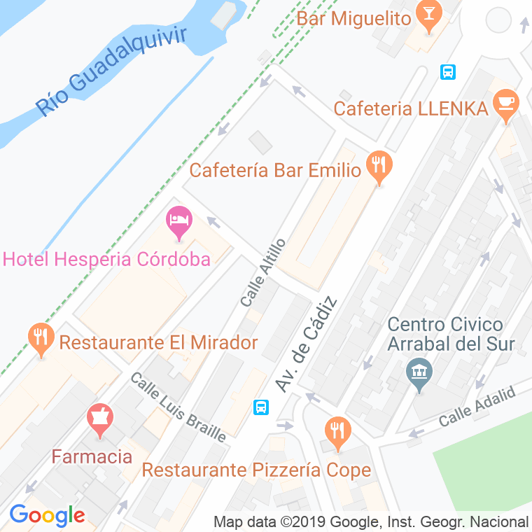Código Postal calle Altillo en Córdoba