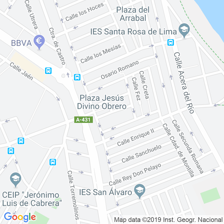 Código Postal calle Cristo Del Amor, pasaje en Córdoba
