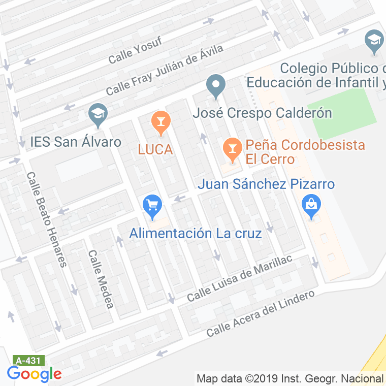 Código Postal calle Leovigildo en Córdoba