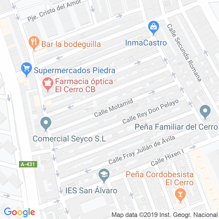 Código Postal calle Motamid en Córdoba