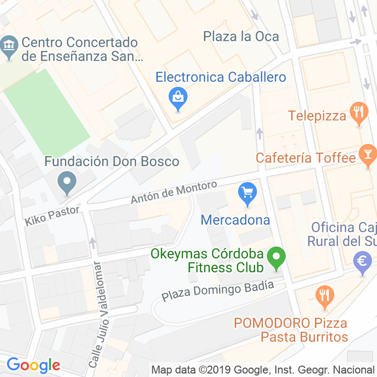 Código Postal calle Anton De Montoro en Córdoba