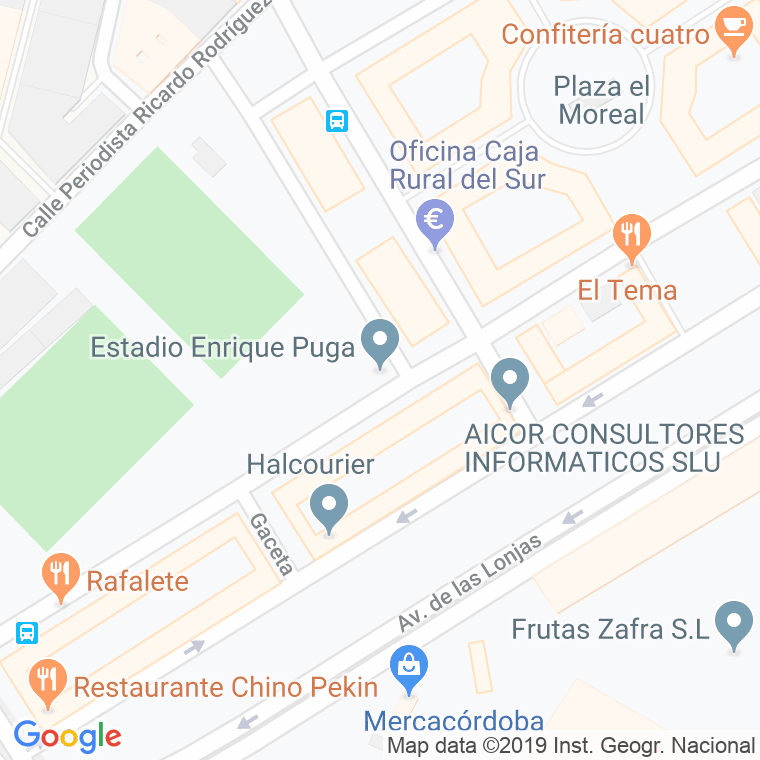Código Postal calle Enrique Puga, avenida en Córdoba