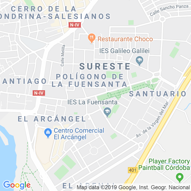 Código Postal calle Fuensanta, avenida en Córdoba