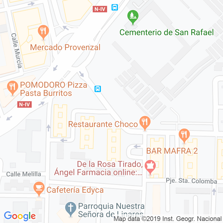 Código Postal calle Granadal, pasaje en Córdoba