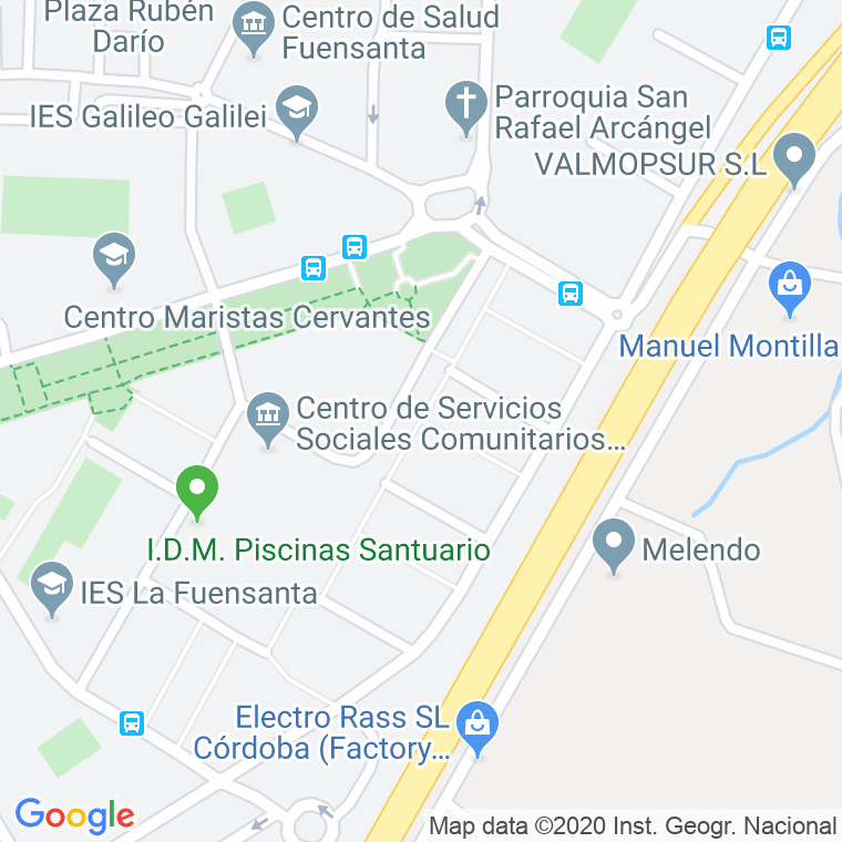 Código Postal calle Moredal, pasaje en Córdoba