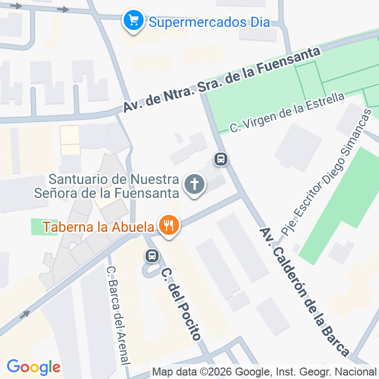 Código postal de Nuestra Señora de la Fuensanta, Avenida en Córdoba