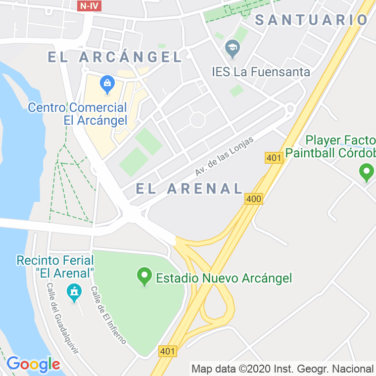 Código Postal calle Pago Del Arenal en Córdoba