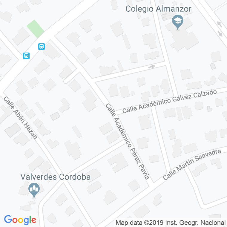 Código Postal calle Academico Perez Pavia en Córdoba