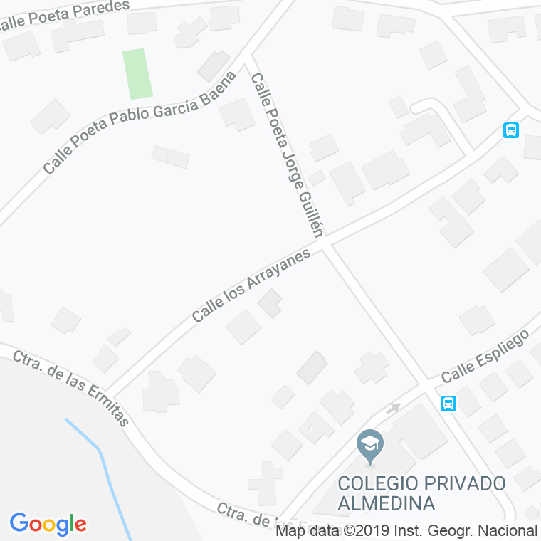 Código Postal calle Arrayanes en Córdoba