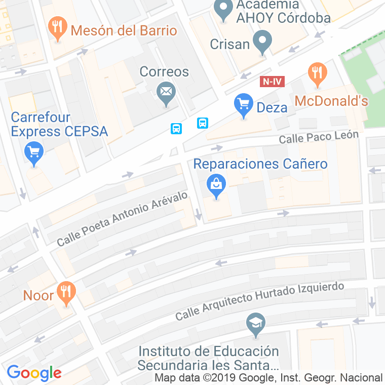 Código Postal calle Barbera Jornet, pasaje en Córdoba
