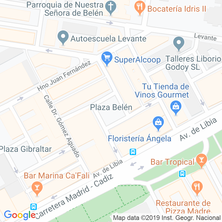 Código Postal calle Belen, plaza en Córdoba