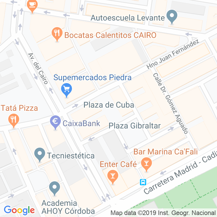 Código Postal calle Cuba, plaza en Córdoba