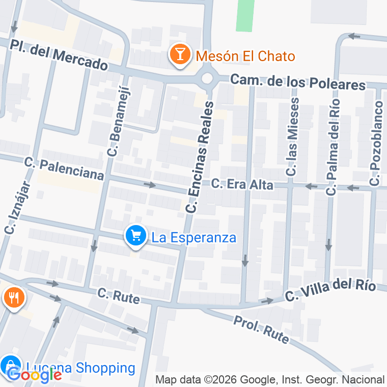 Código postal de Calle Encinas Reales en Lucena