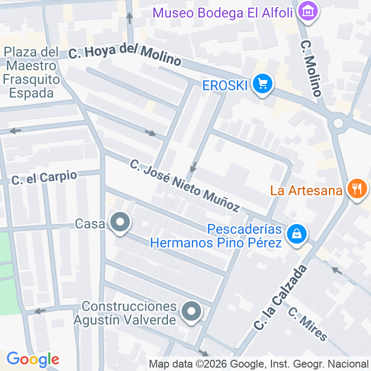 Código postal de Calle Jose Nieto Muñoz en Lucena