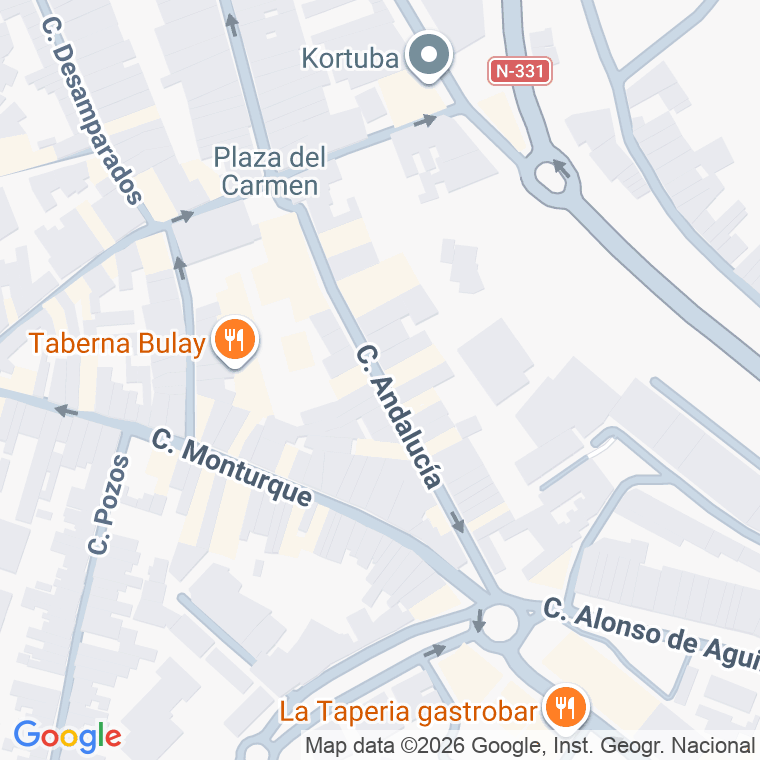 Código postal de Calle Andalucia en Aguilar de la Frontera