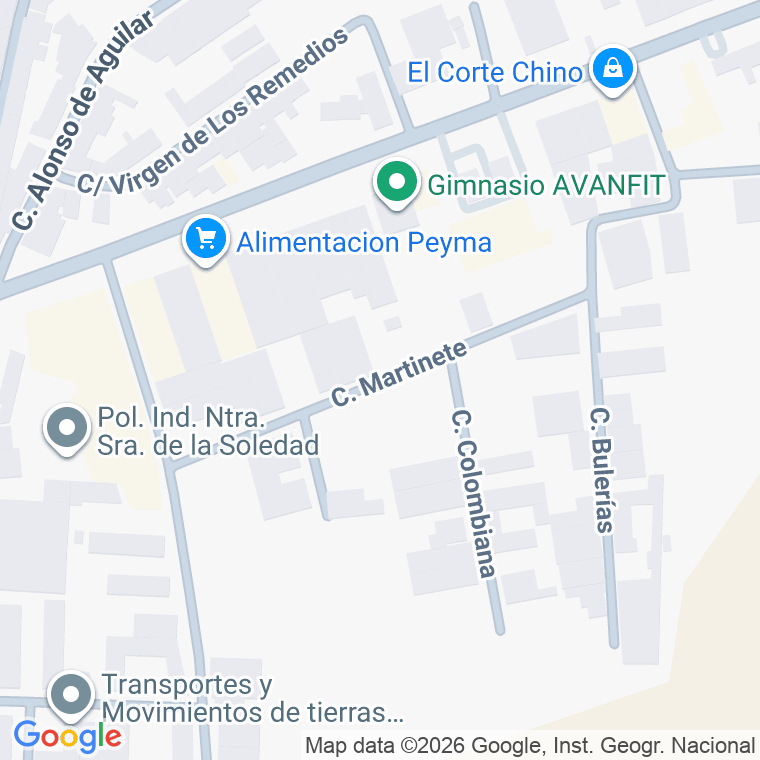 Código postal de Calle Martinete en Aguilar de la Frontera