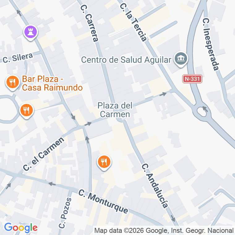Código postal de Plaza Carmen (del) en Aguilar de la Frontera