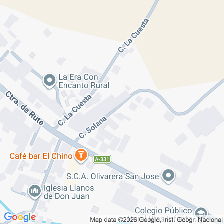 Código postal de Calle Solana en Llanos de Don Juan