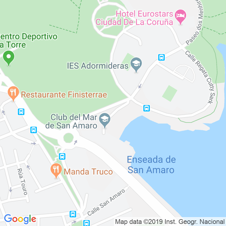 Código Postal calle Club De Mar, Del, paseo en A Coruña