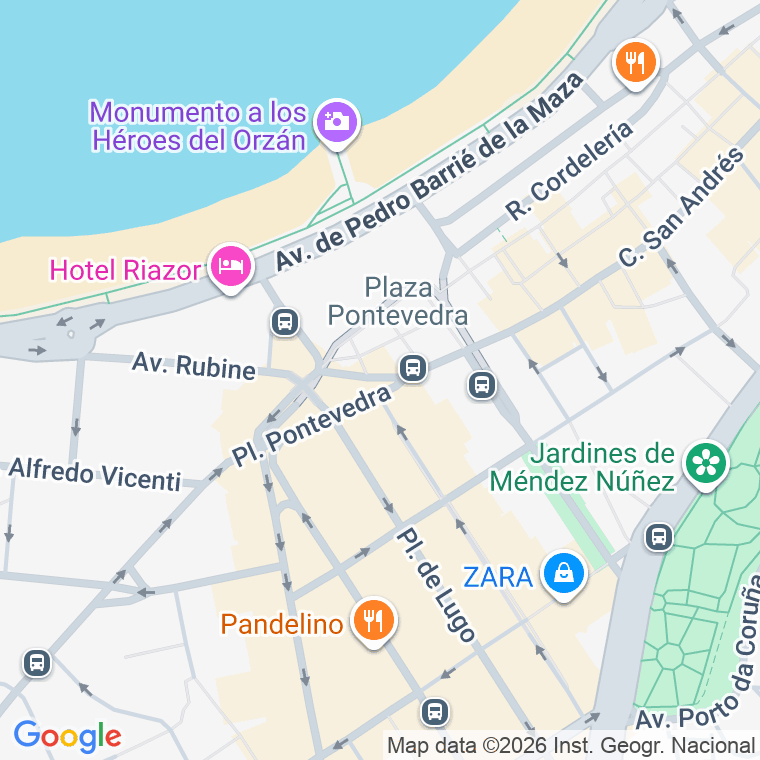 Código postal de Pontevedra, Praza en A Coruña