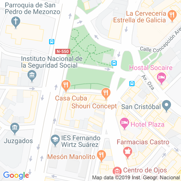 Código Postal calle Alcalde Puga Y Parga en A Coruña
