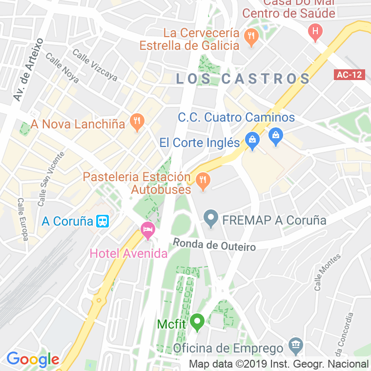 Código Postal calle Caballeros   (Impares Del 1 Al 17) en A Coruña