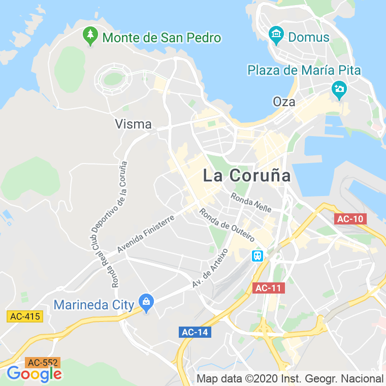 Código Postal calle Outeiro, lugar (Impares Del 1 Al Final)  (Pares Del 2 Al Final) en A Coruña