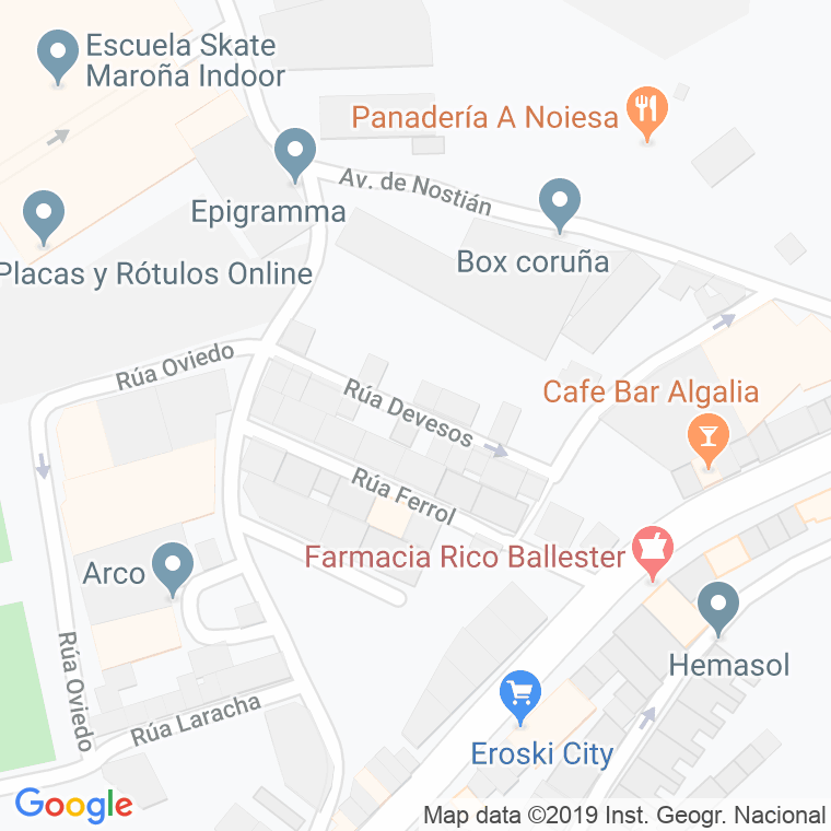 Código Postal calle Devesos, lugar en A Coruña