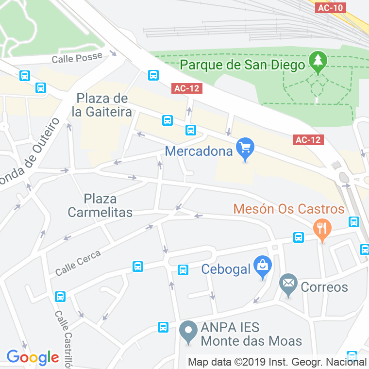 Código Postal calle Merced en A Coruña