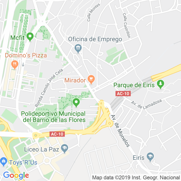 Código Postal calle Monelos, avenida (Impares Del 1 Al Final)  (Pares Del 18 Al Final) en A Coruña