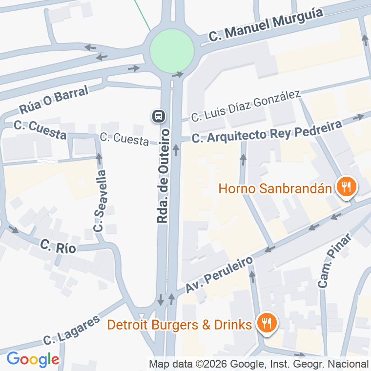 Código postal de Outeiro, Ronda (impares del 29 al 97)  (pares del 34 al 98) en A Coruña