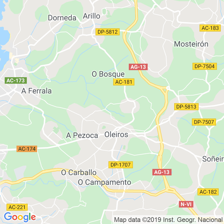 Código Postal de Piñeiro (Oleiros) en Coruña