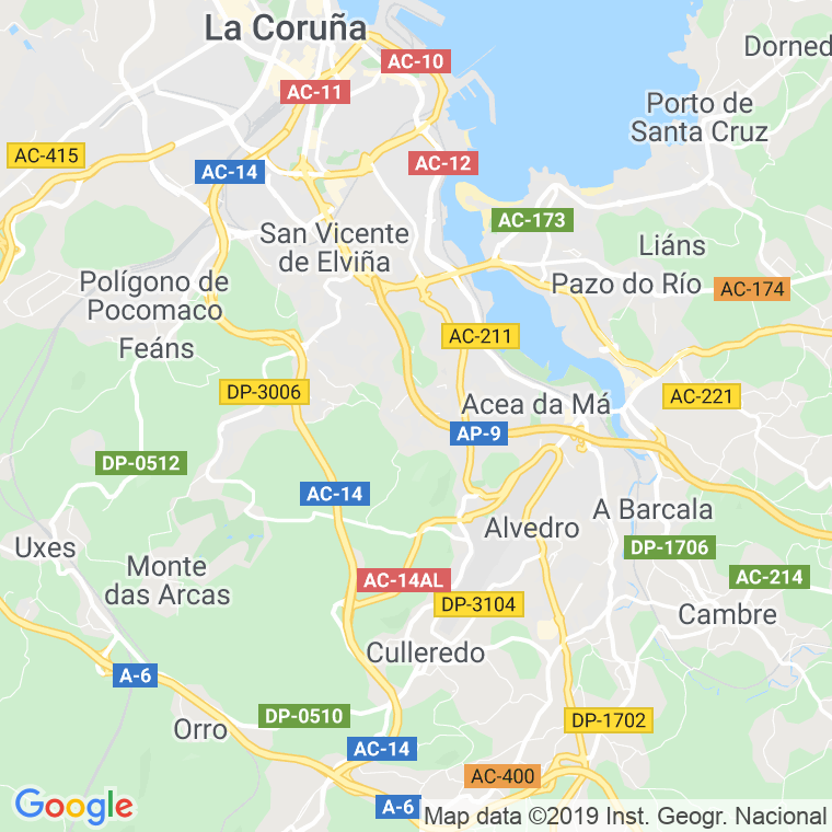 Código Postal de Almeiras en Coruña