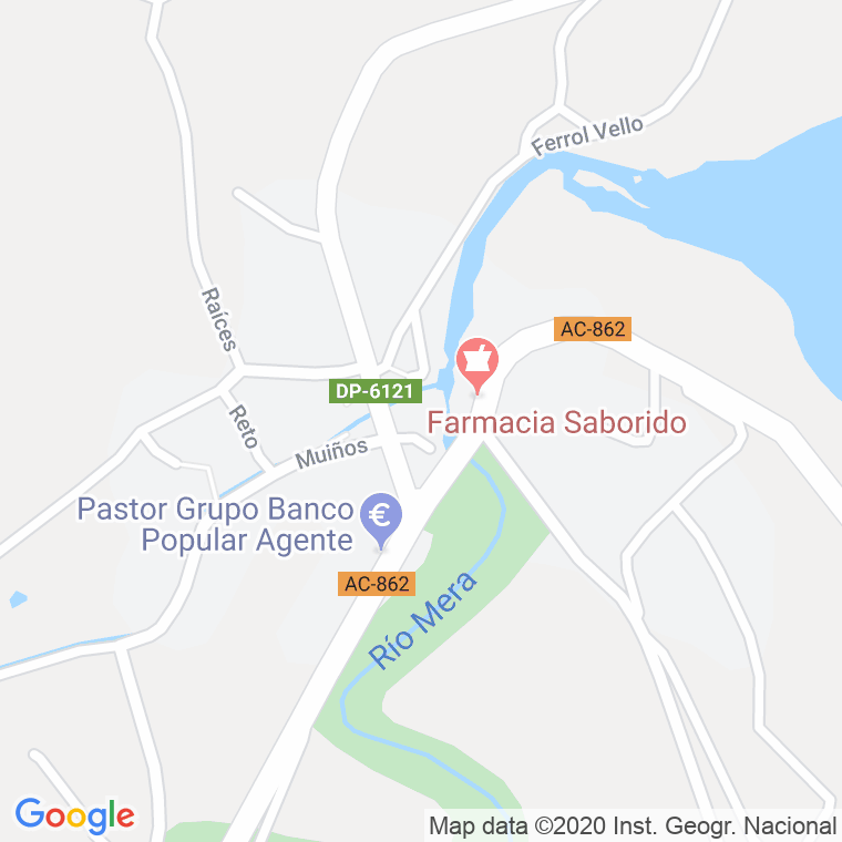 Código Postal de Muiños (Ponte De Mera) en Coruña