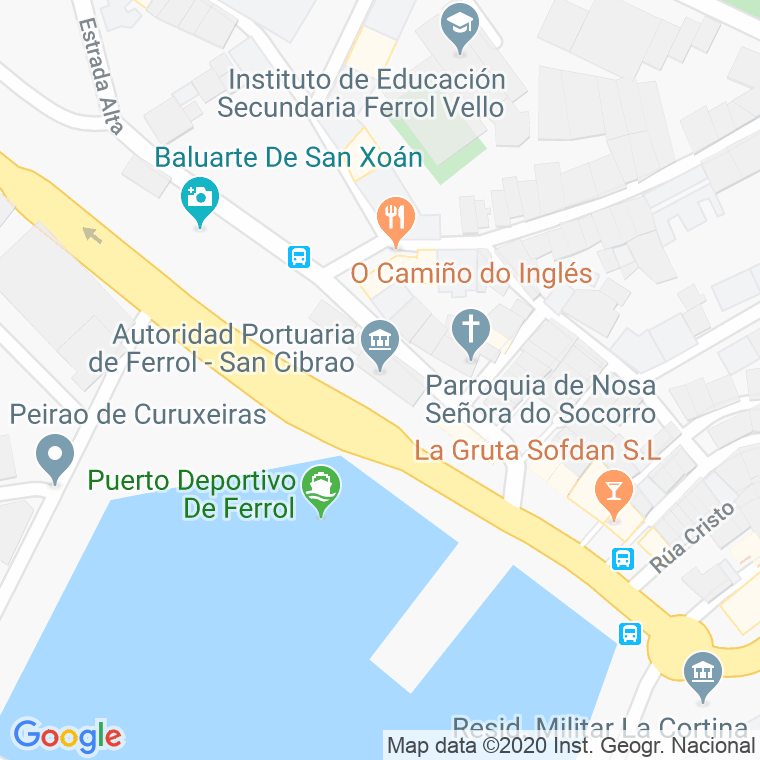 Código Postal calle Muelle Curuxeiras en Ferrol