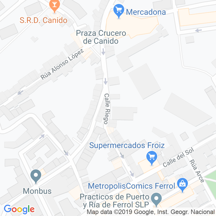 Código Postal calle Riego-zurbano en Ferrol