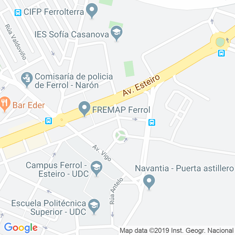 Código Postal calle Alvaro Cunqueiro en Ferrol