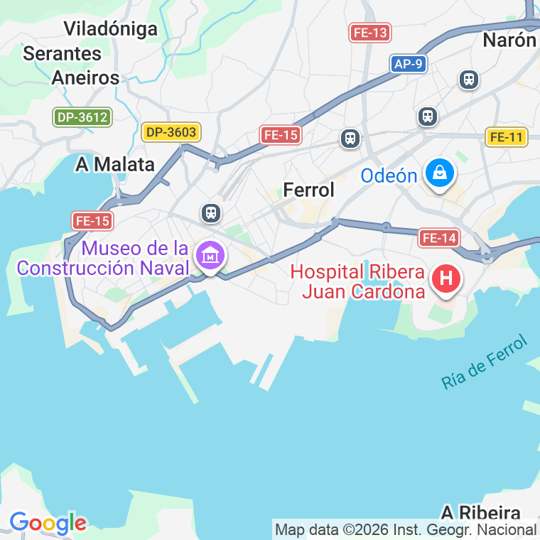 Código postal de Castilla, Carretera (impares del 1 al 91)  (pares del 6 al 22) en Ferrol