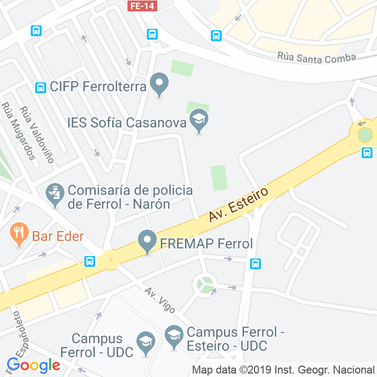 Código Postal calle Galego Soto en Ferrol
