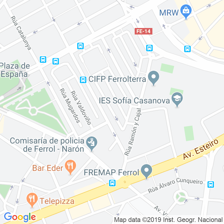 Código Postal calle Ortigueira en Ferrol